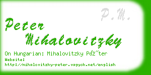 peter mihalovitzky business card